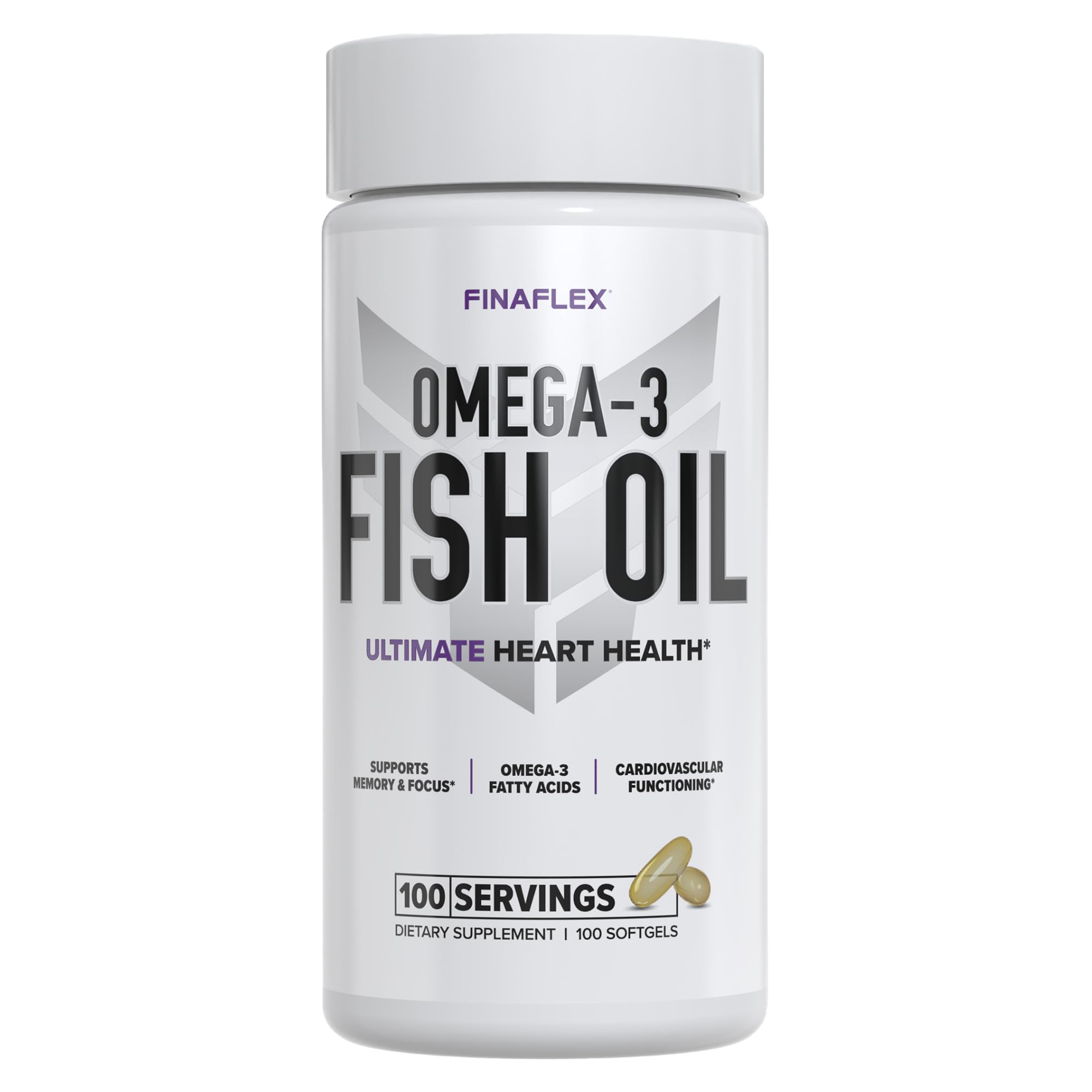 FINAFLEX Huile Poisson Pure - bouteille visible, soutien potentiel du cœur et de la mémoire