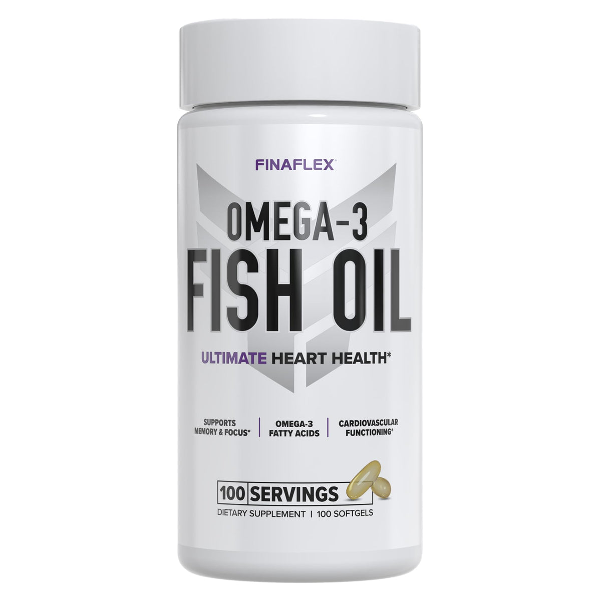 FINAFLEX Huile Poisson Pure - bouteille visible, soutien potentiel du cœur et de la mémoire