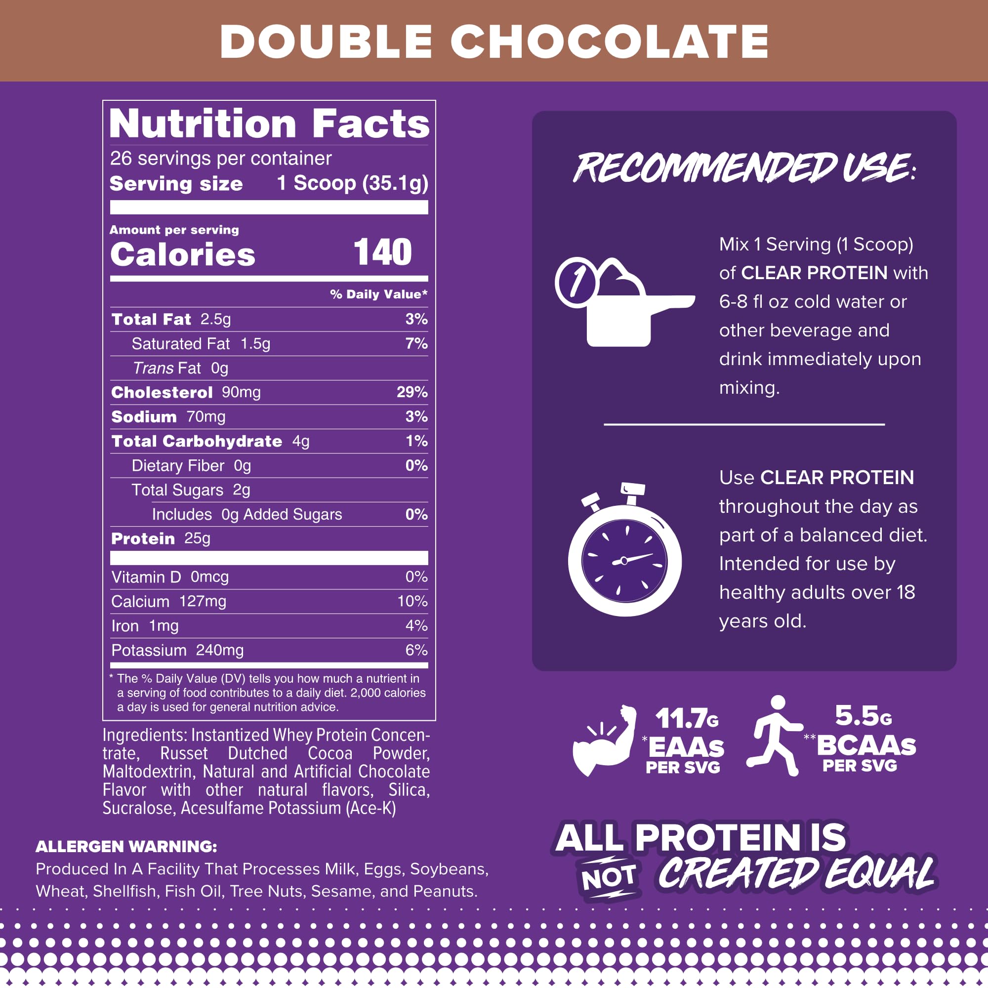 FINAFLEX Protéine claire chocolat double — shake lisse après l’entraînement