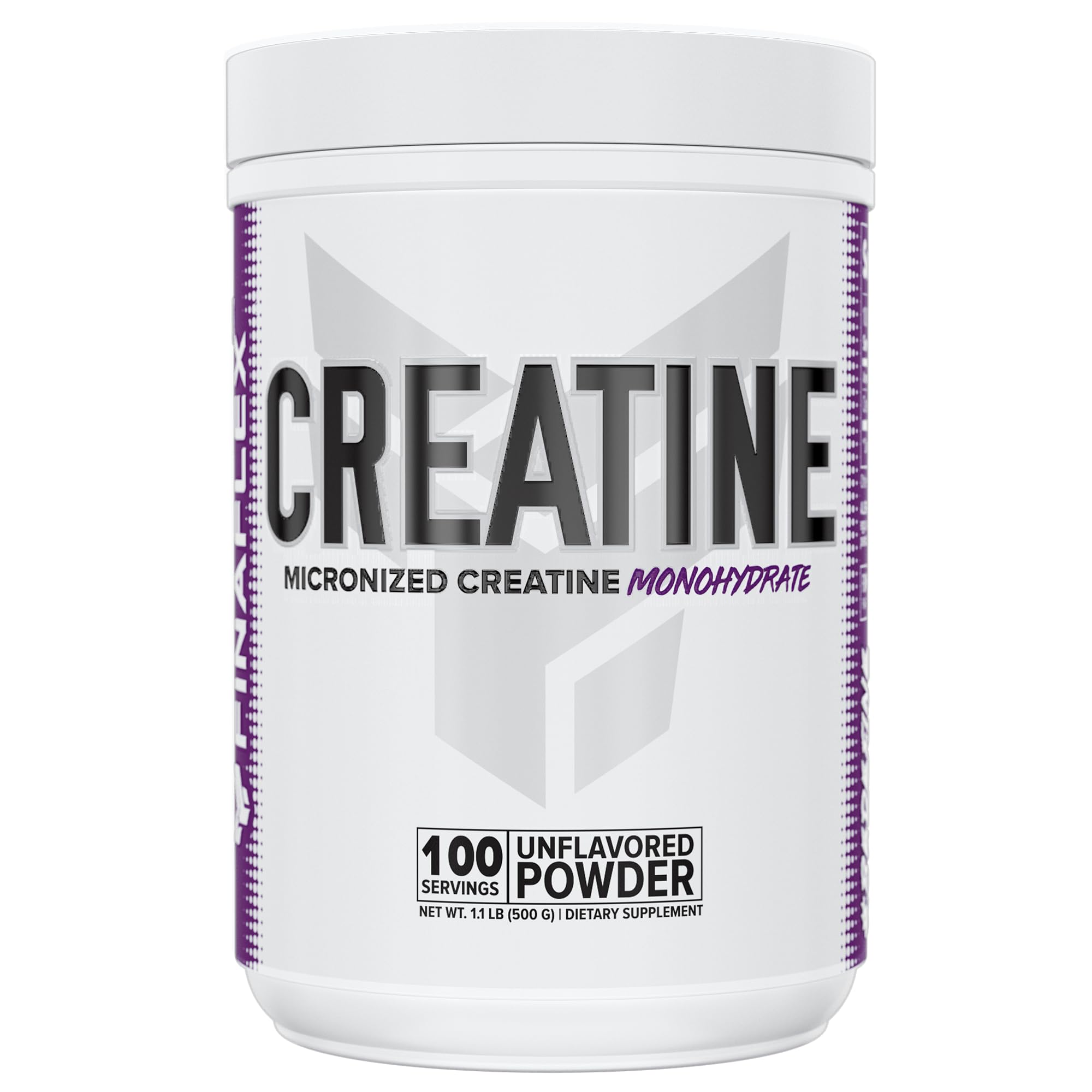 FINAFLEX Pure Creatine, bouteille ouverte, soutient la force et la performance.