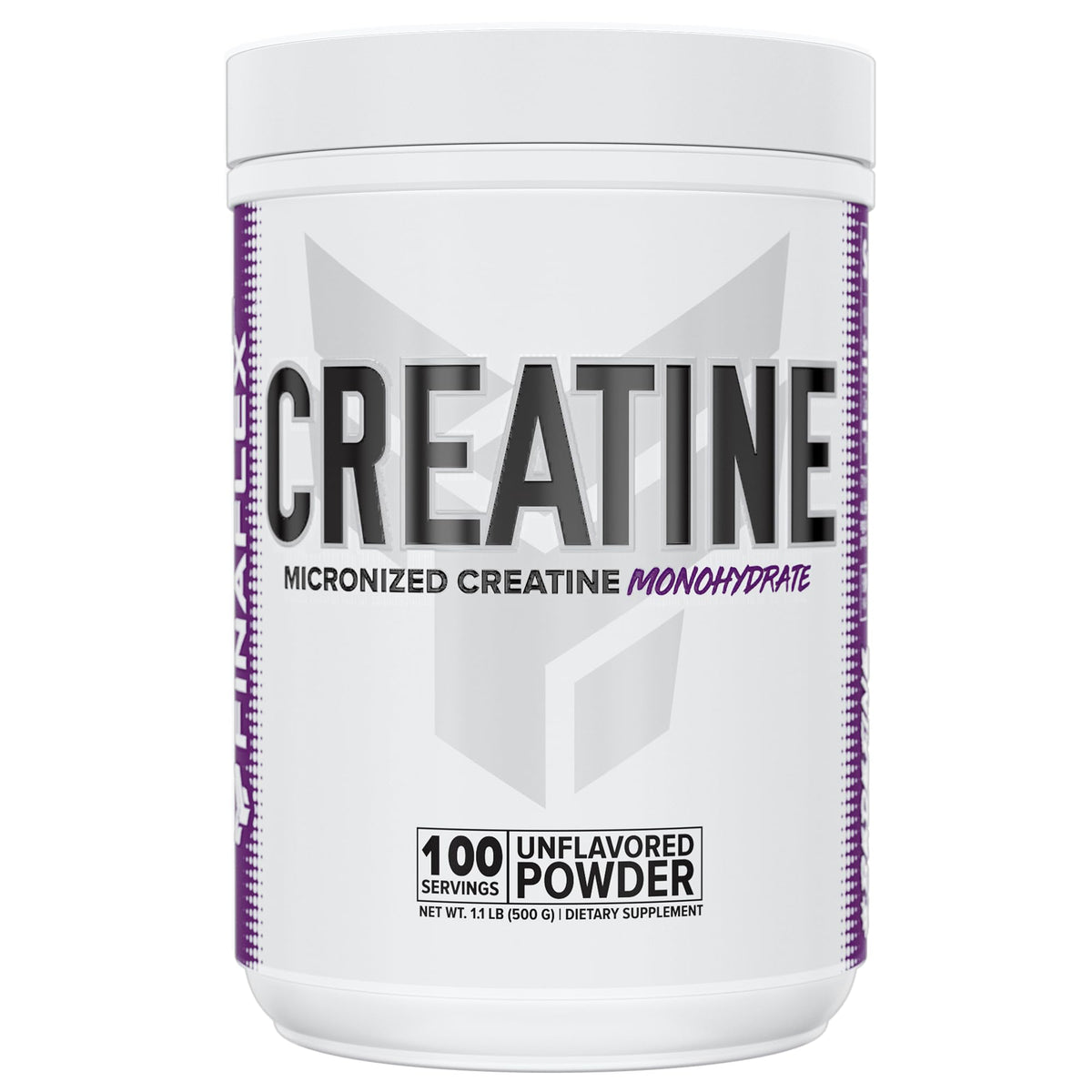 FINAFLEX Pure Creatine, bouteille ouverte, soutient la force et la performance.