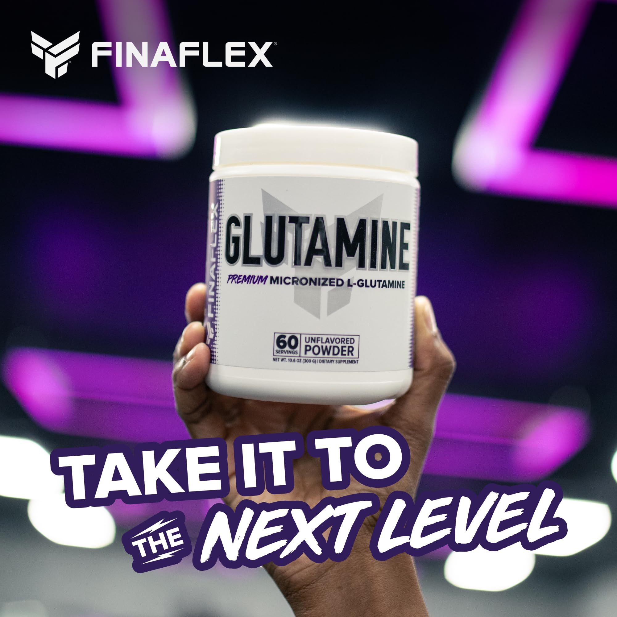 FINAFLEX Glutamine Pur — dissolution rapide dans l'eau, goût neutre.