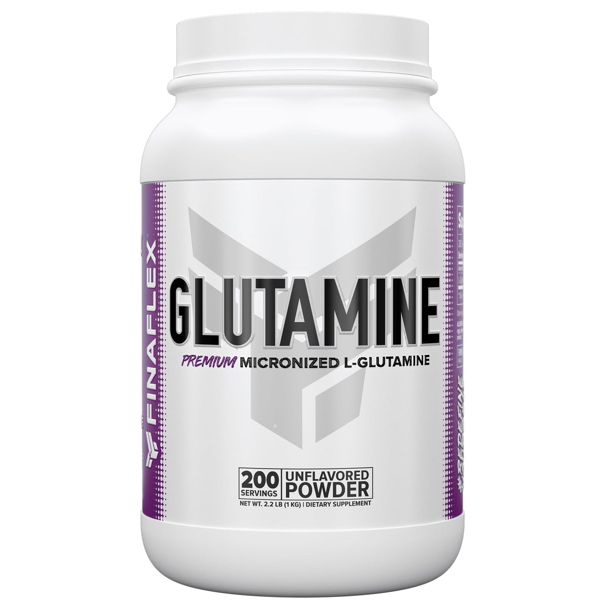 FINAFLEX Glutamine Pur — poudre non aromatisée dans le pot, préparation simple.