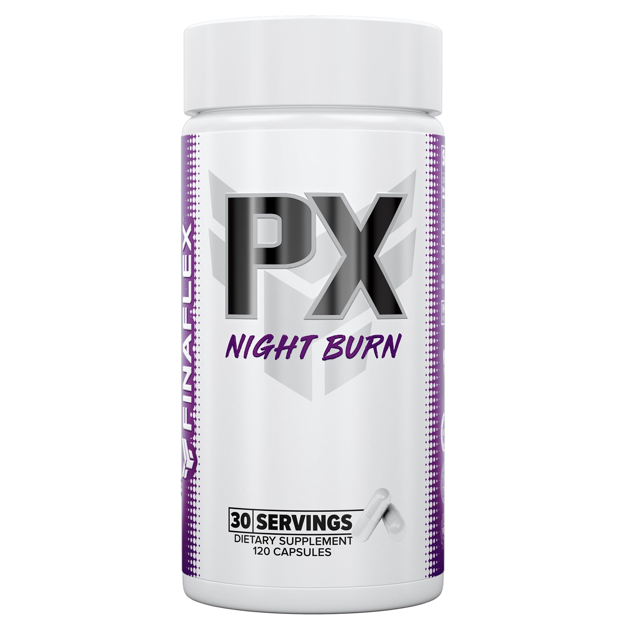 FINAFLEX PX Night Burn dans sa bouteille, capsules faciles à prendre pour soutenir la composition corporelle.