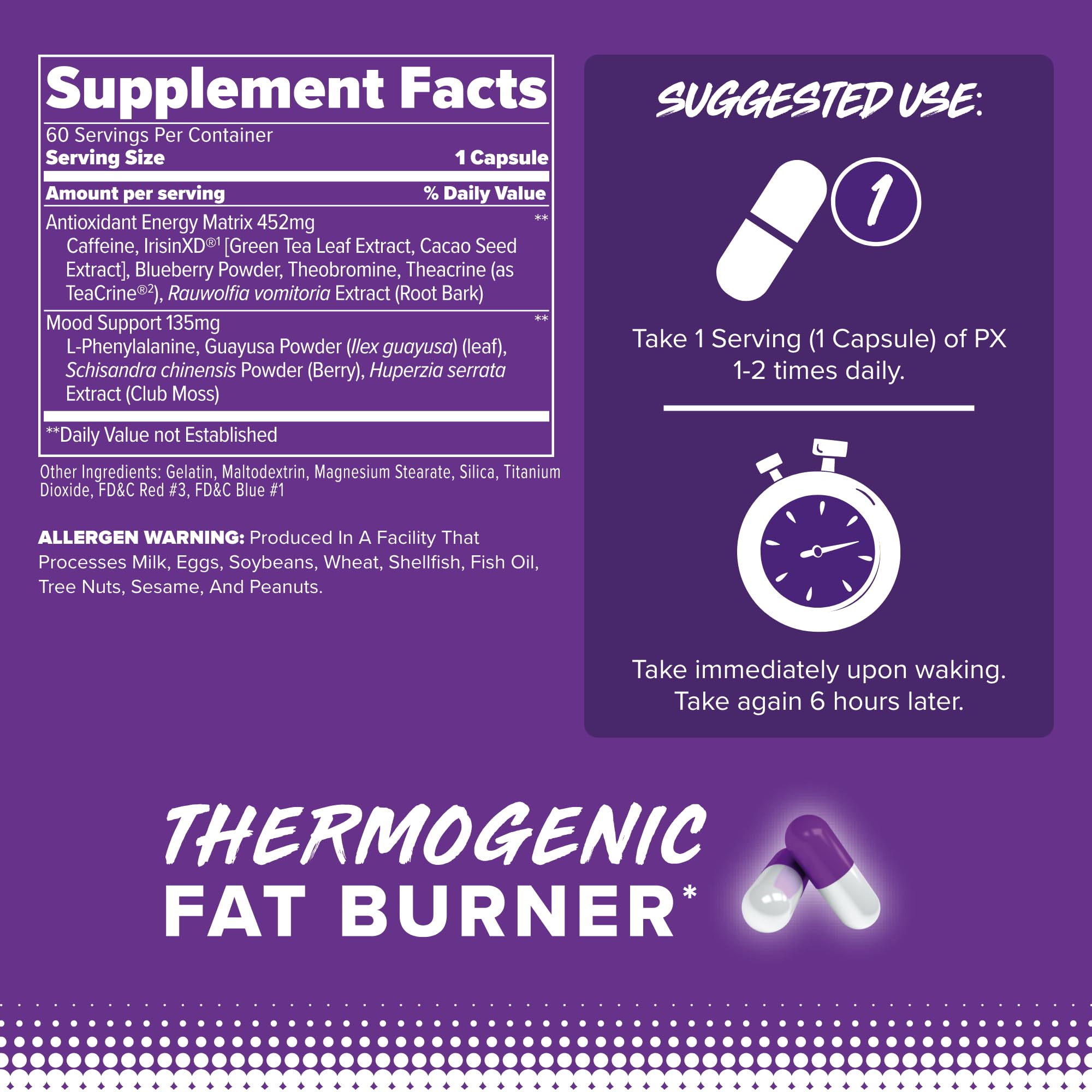 FINAFLEX PX PRO Xanthine – etiquette recto, informations claires sur les ingrédients.