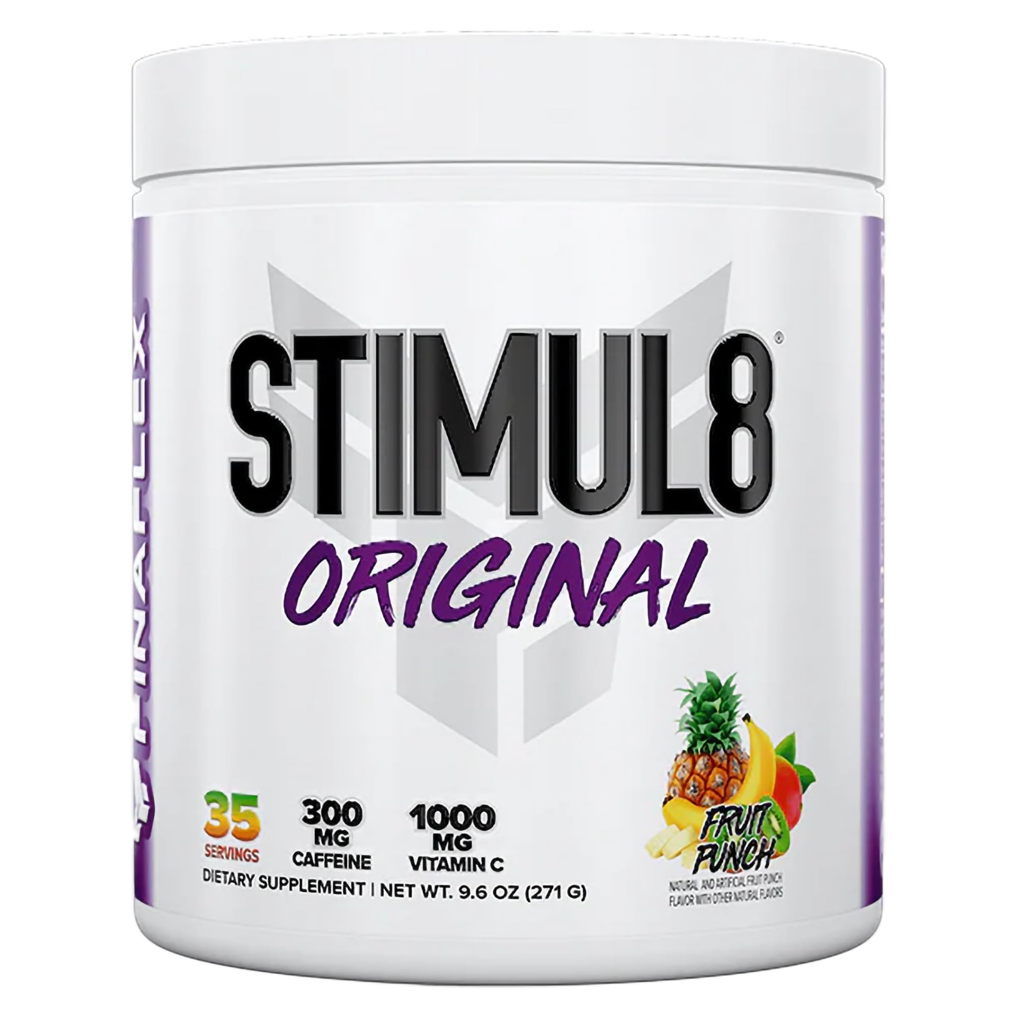 Bouteille FINAFLEX STIMUL8 prête à booster l'énergie avant l'entraînement.