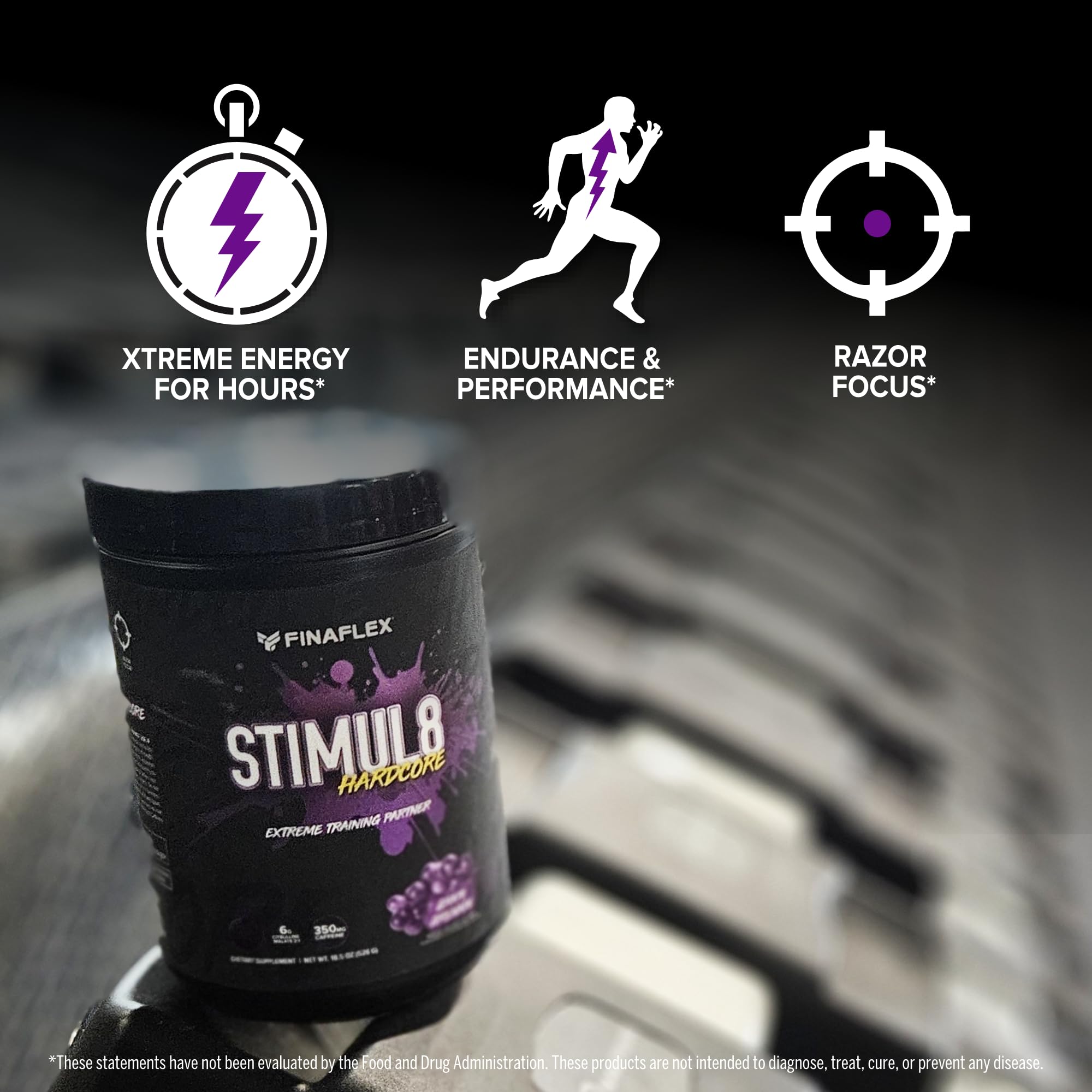 FINAFLEX STIMUL8 Hardcore mélange eau: parfum fruité et énergie.