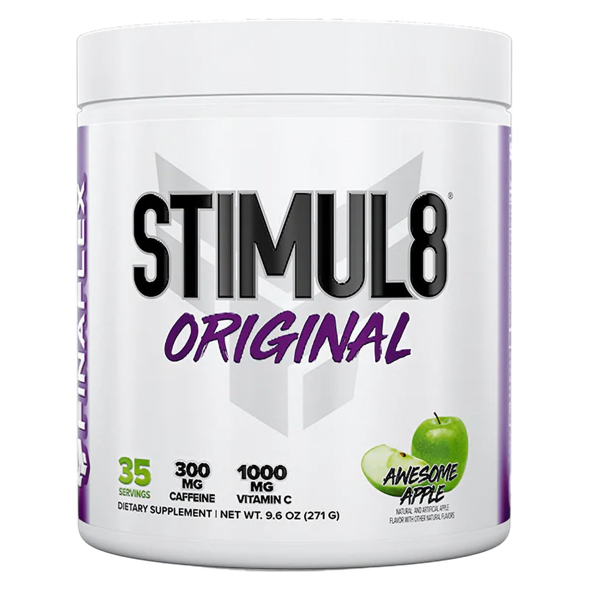 Finaflex STIMUL8 bouteille pomme, énergie rapide pour entraînement.