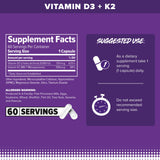 FINAFLEX Vitamine D3 K2 - Capsules – intégration facile à votre routine quotidienne.