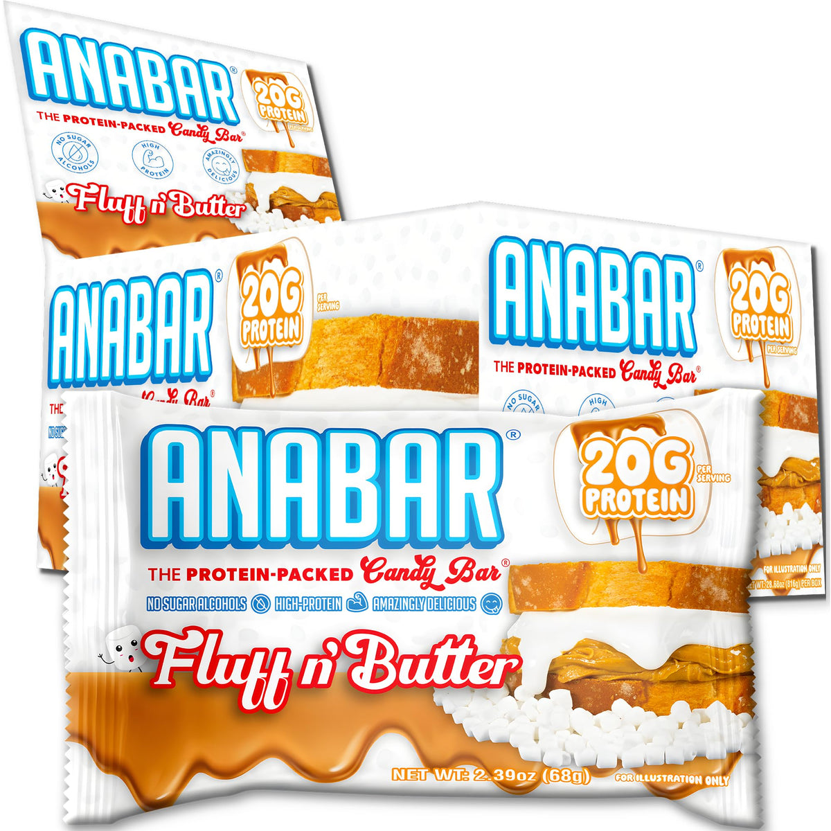 Barre Anabar Final Boss avec guimauve et beurre de cacahuète, collation protéinée délicieuse.