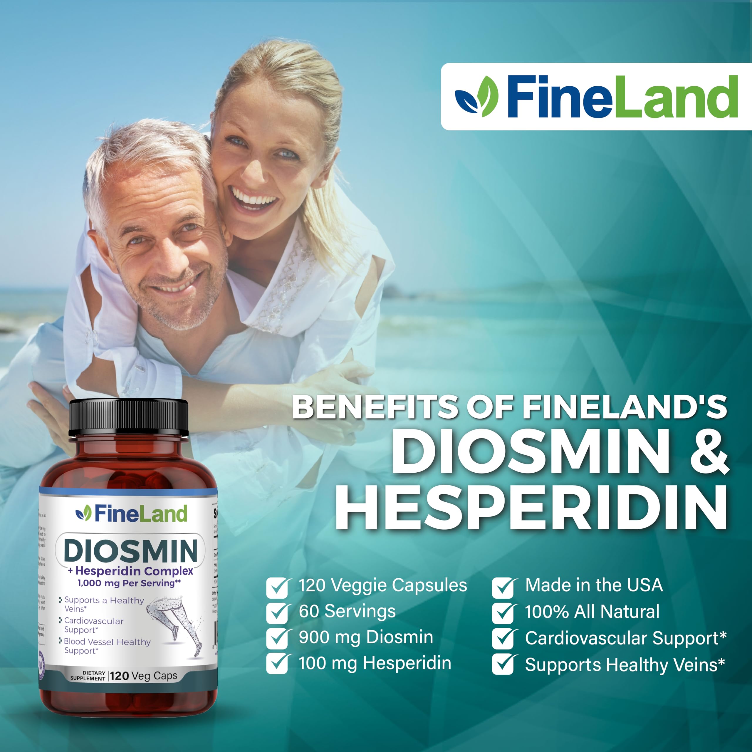 FineLand Diosmin & Hespéridine: étiquette lisible démontrant pureté et qualité.