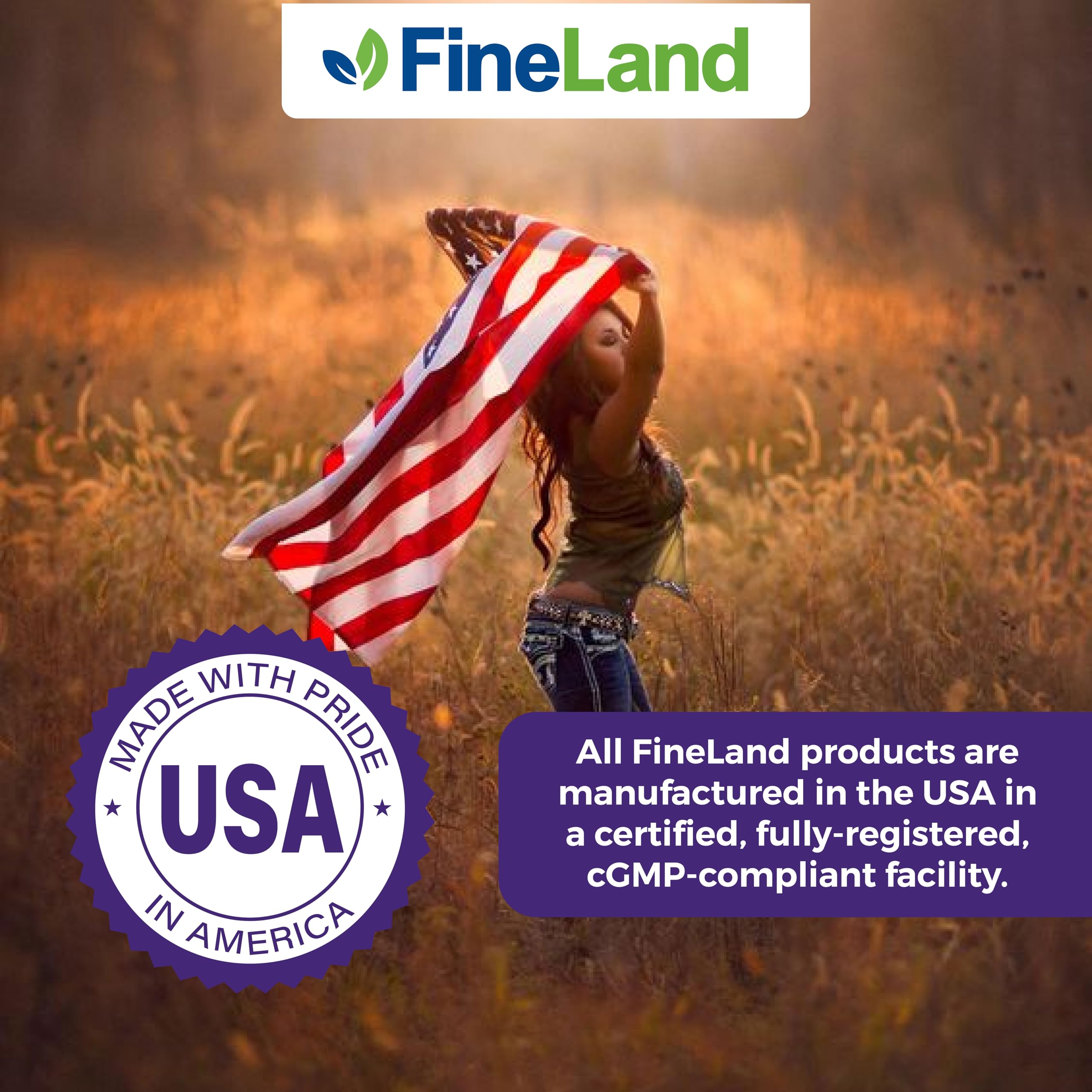 FineLand Étiquette Extrait pépins raisin – fabrication États‑Unis, contrôle qualité.