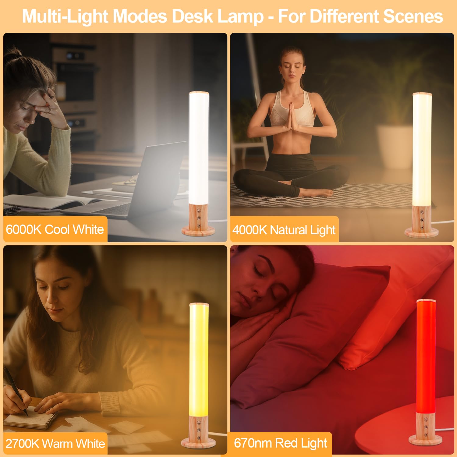 Finezeal lampe 670nm rouge sans lumière bleue apaise les yeux et favorise un rituel du soir