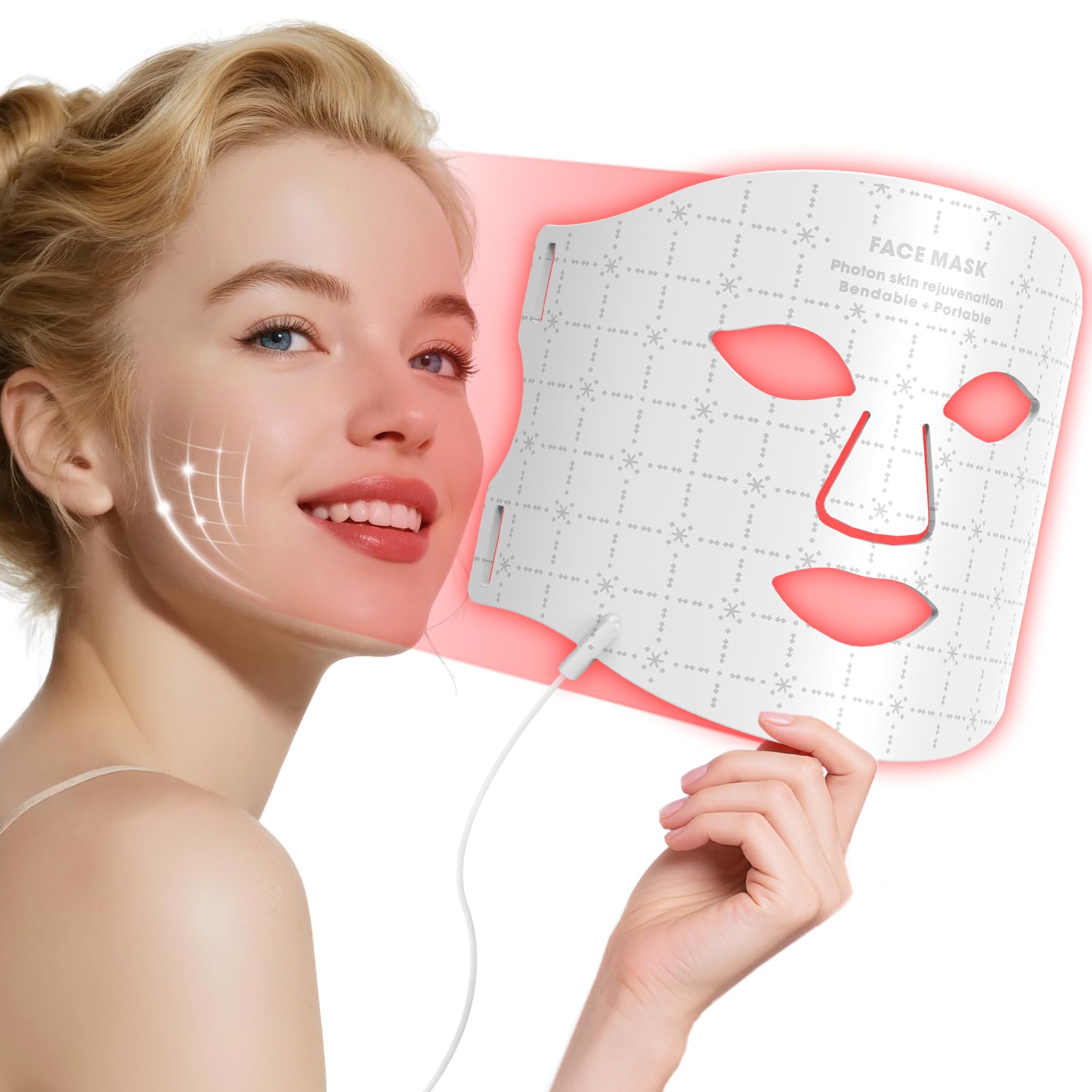 Fiogeo masque luminothérapie visage rouge pour un éclat potentiel du teint