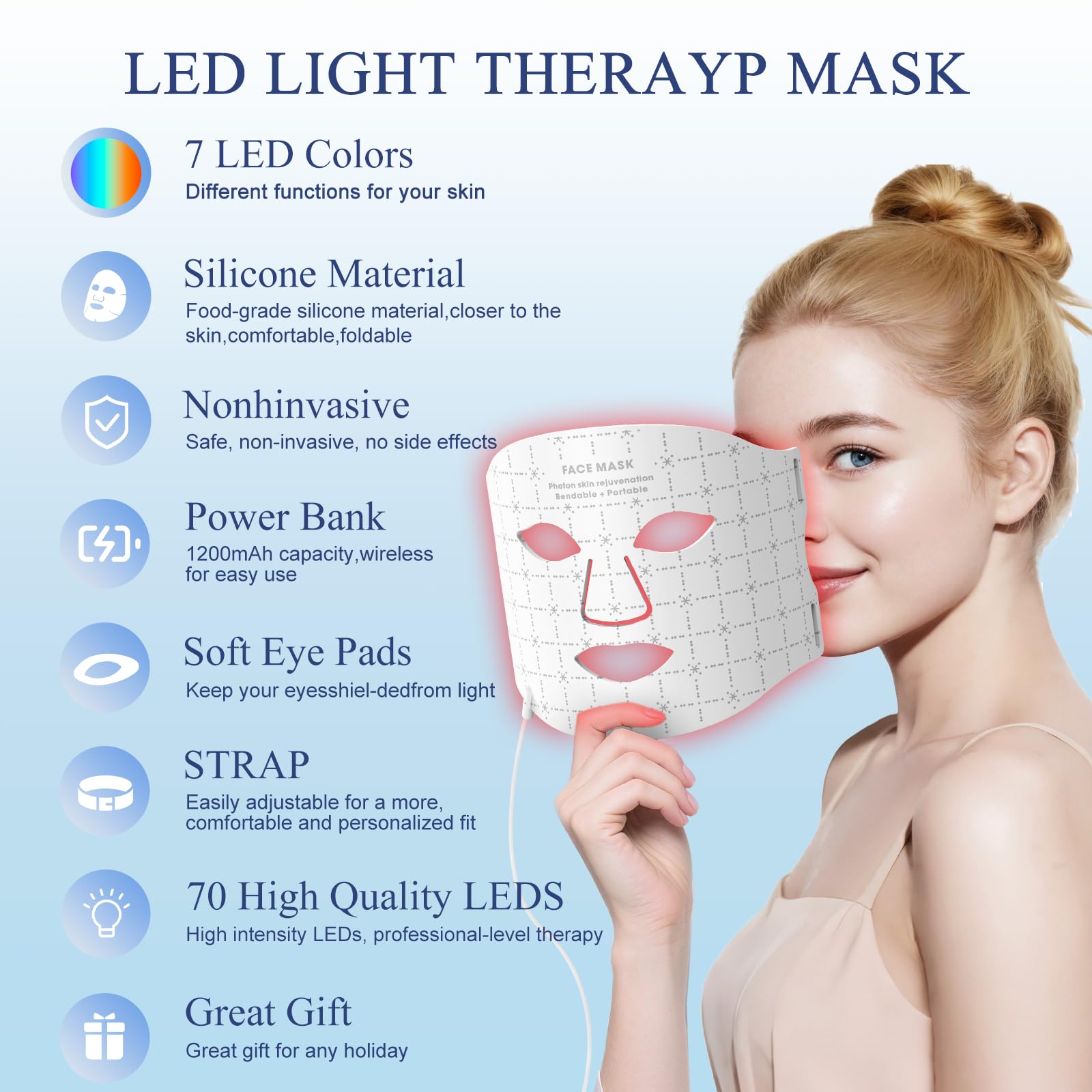 Fiogeo masque silicone doux visage pour un confort adapté à tous les types de peau