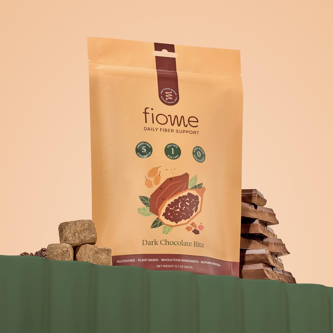 Fiome Fiber Bites ingrédients simples, sans sucre ajouté, digeste.