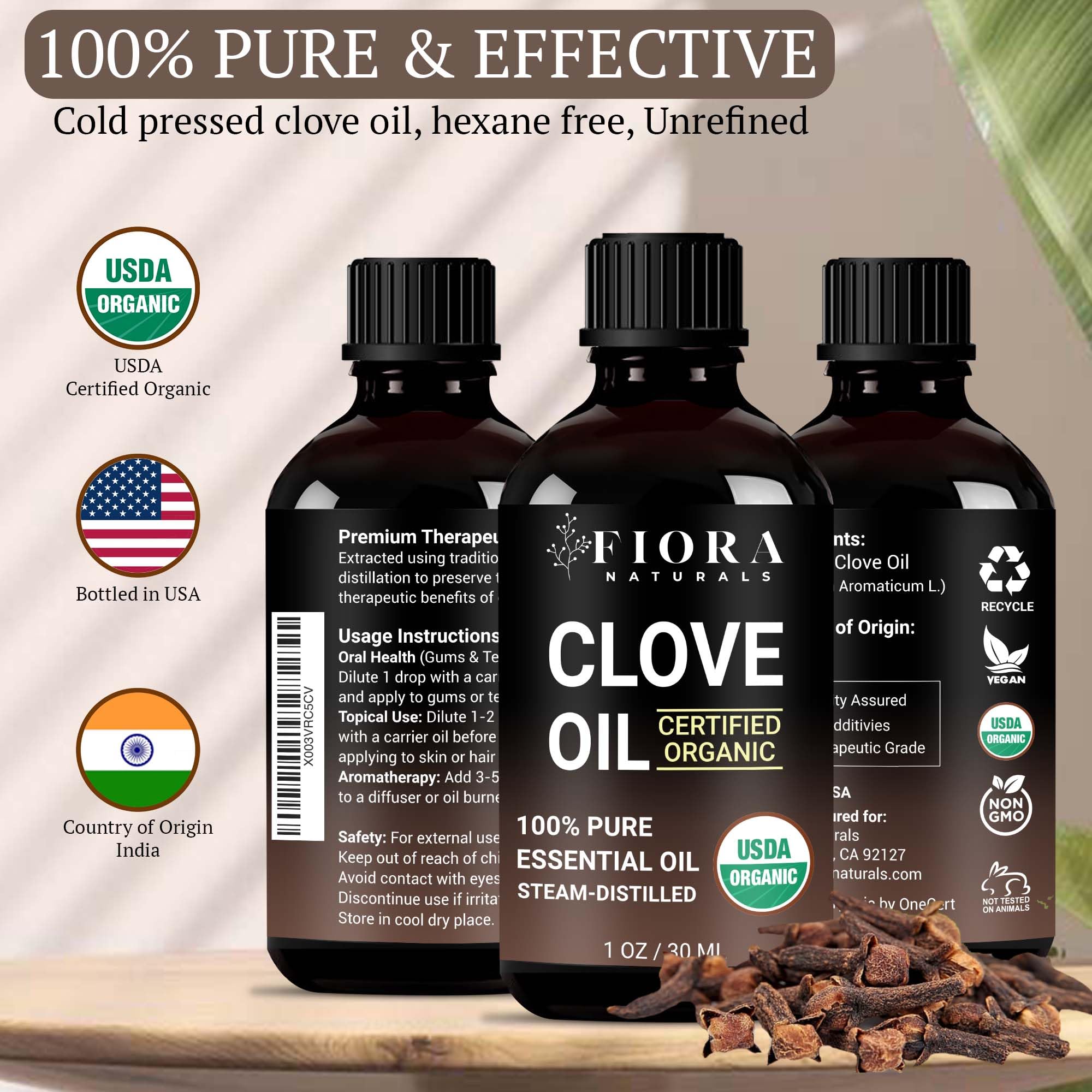 Routine bien-être Fiora Naturals bain DIY avec huile clou de girofle.