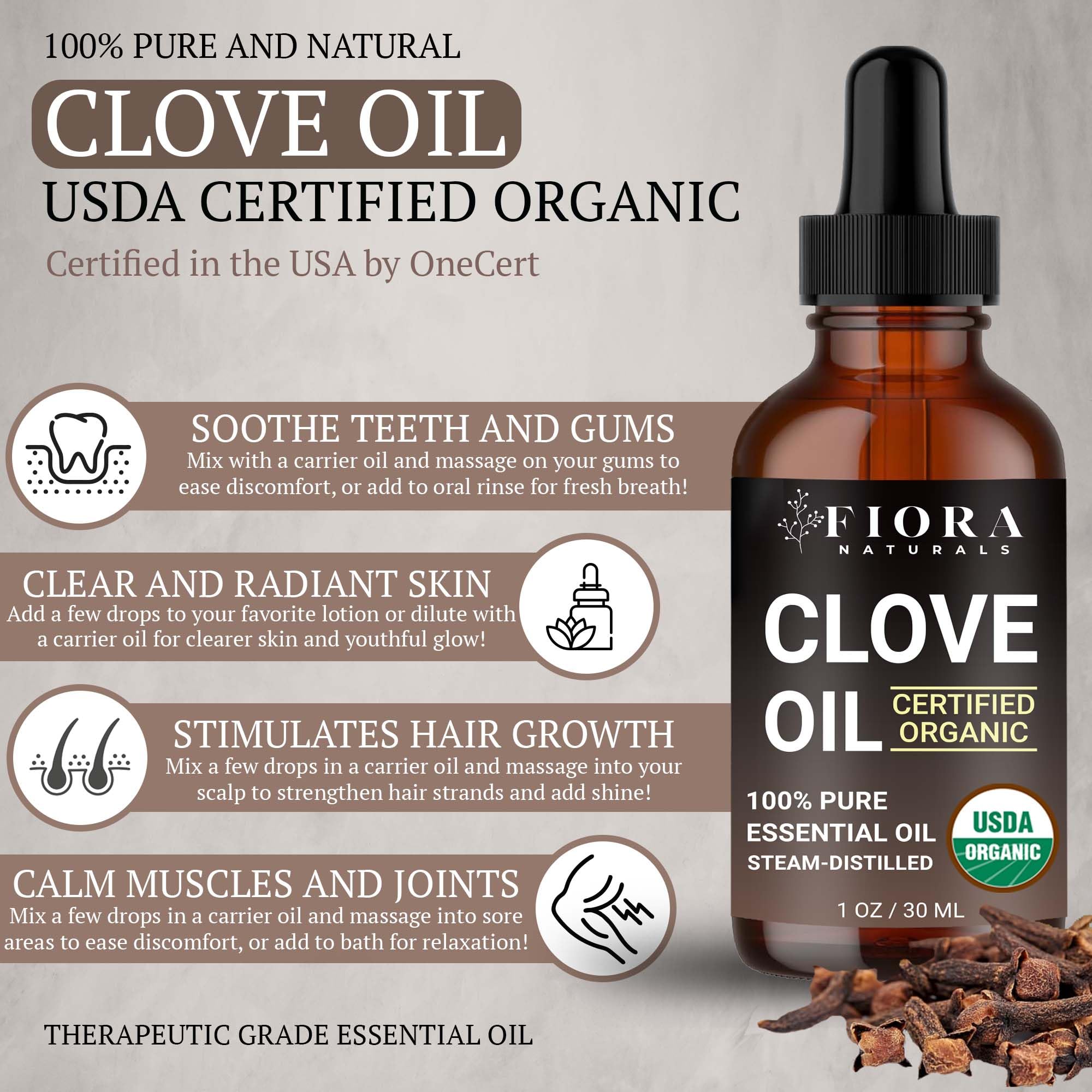 Diffusion Fiora Naturals huile clou de girofle pour ambiance épicée.