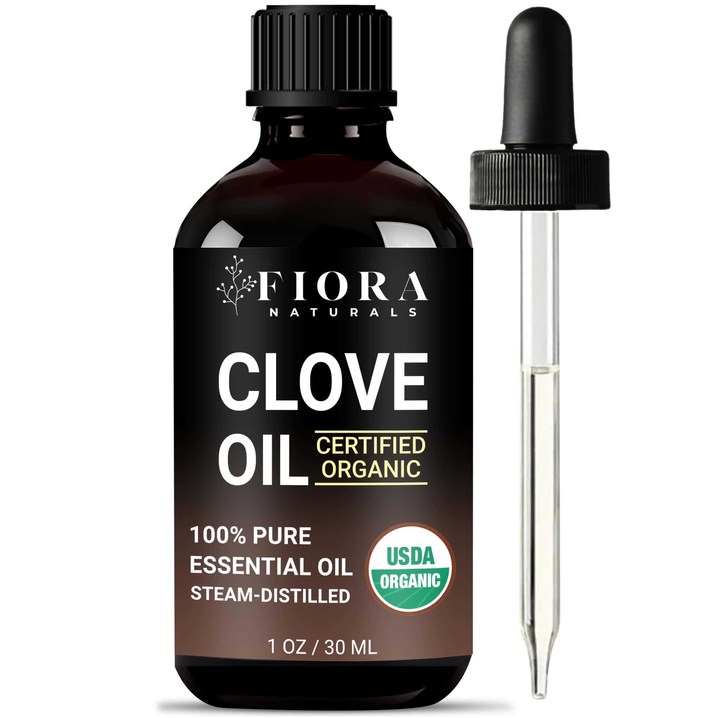 Fiora Naturals huile clou de girofle – bouteille, fragrance chaude et naturelle.