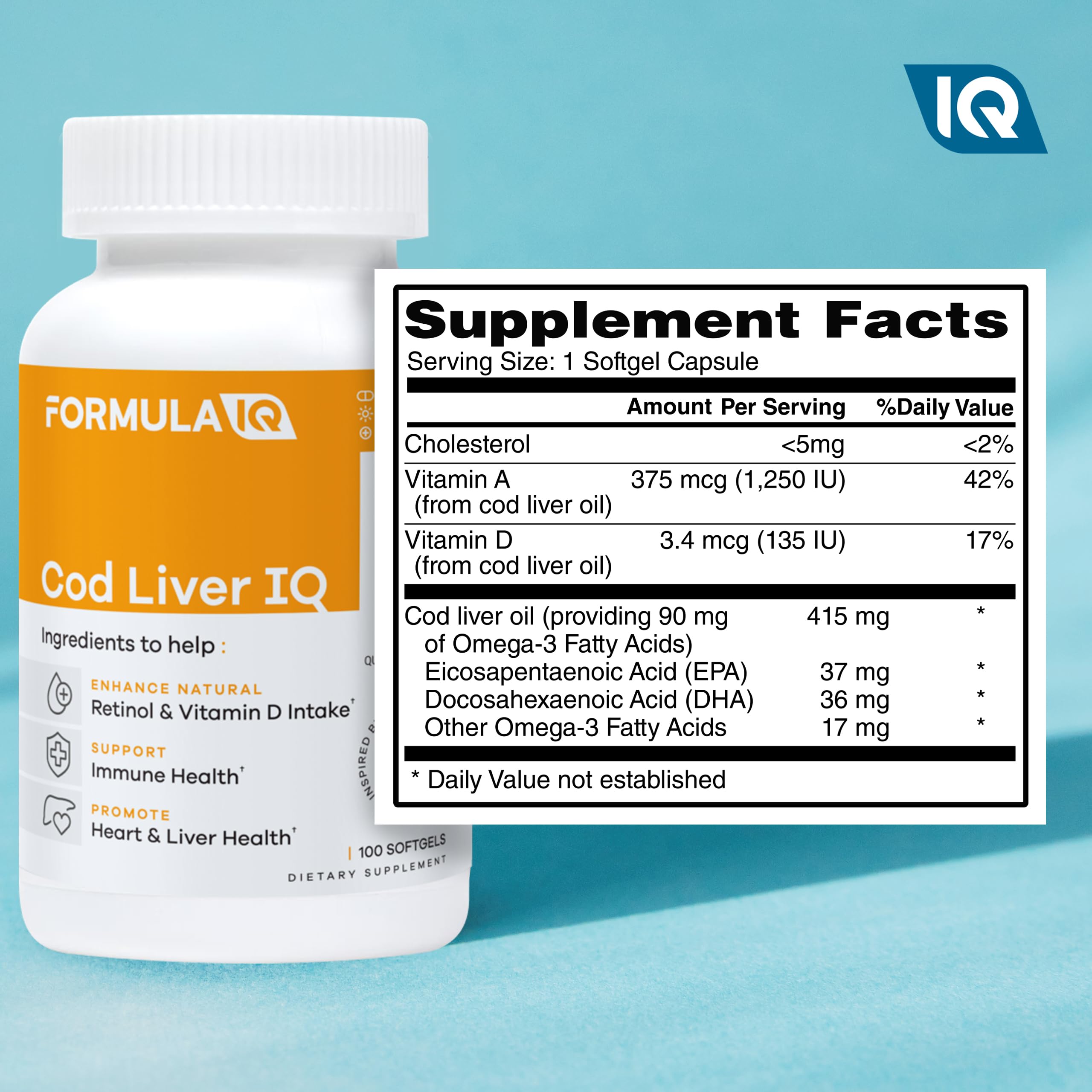 FIQ Formula IQ, acides gras omega-3, pour le bien-être général.