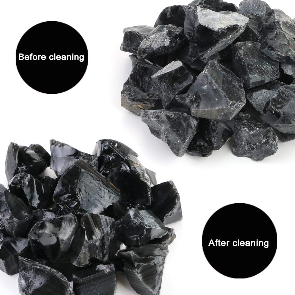 FIREBOOMOON obsidienne noire brute, utile au tissage de bijoux et créations.