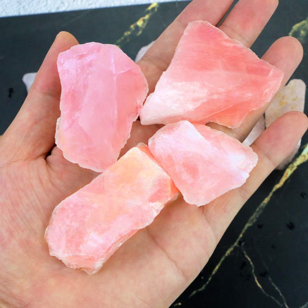 FIREBOOMOON quartz rose poli, brillance révélée pour objets décoratifs.