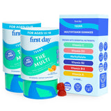 FIRST DAY gommes teen multi-vitamin, goût fruits, bénéfice potentiel énergie et immunité.