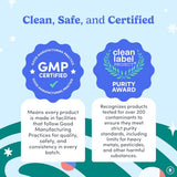 Gommes FIRST DAY: formulation végan sans OGM et sans gluten.