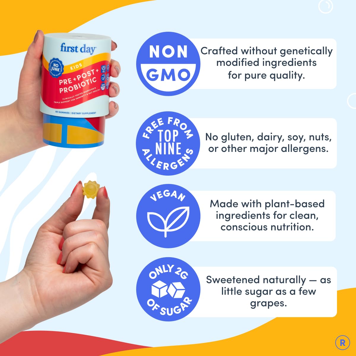 Gommes FIRST DAY – Livaux prébiotique pour régularité digestive potentielle.