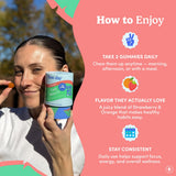 FIRST DAY Gummies pour femmes, vegan et sans gluten dans votre routine.