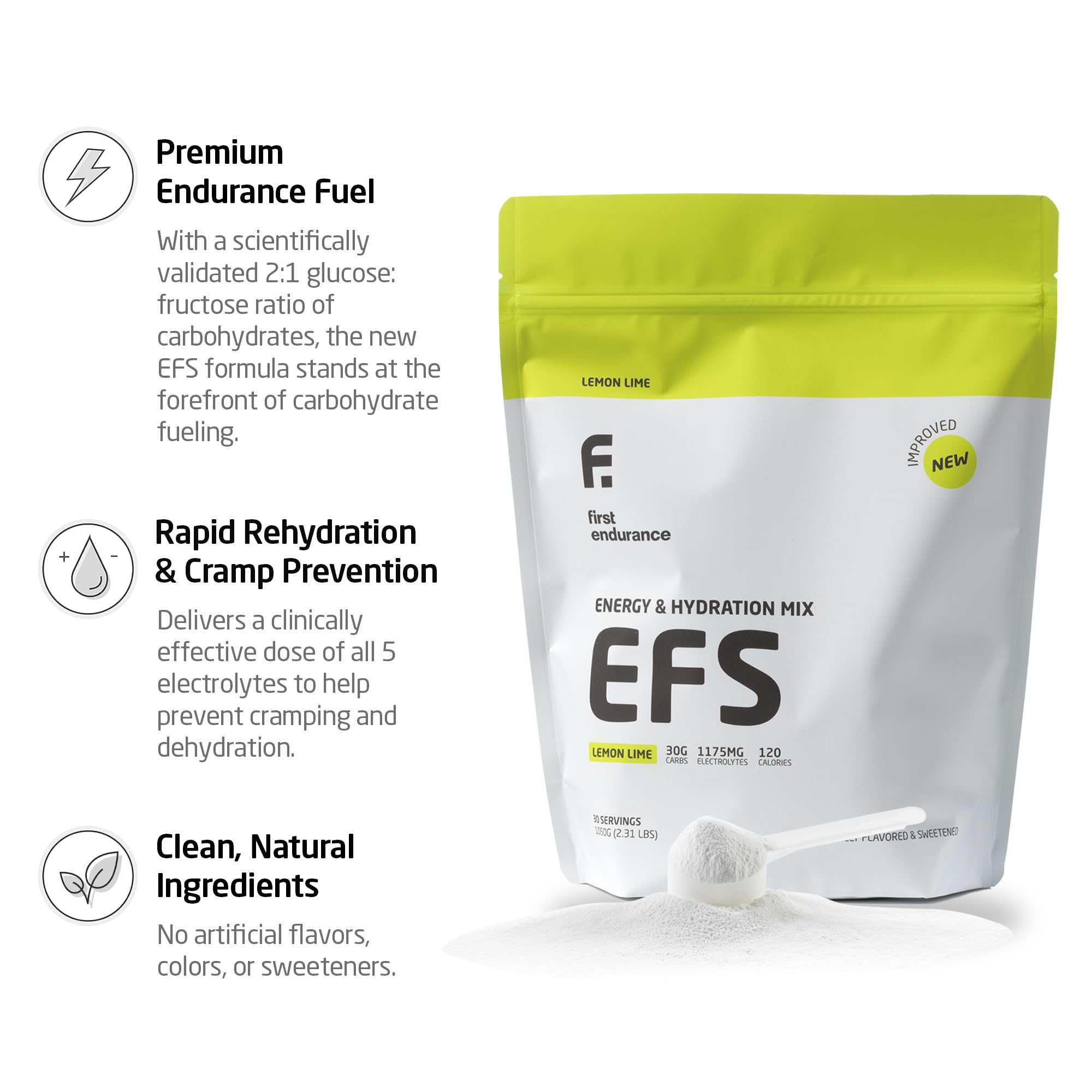 Doseur EFS Hydration dévoilant 30 portions faciles à emporter lors des entraînements