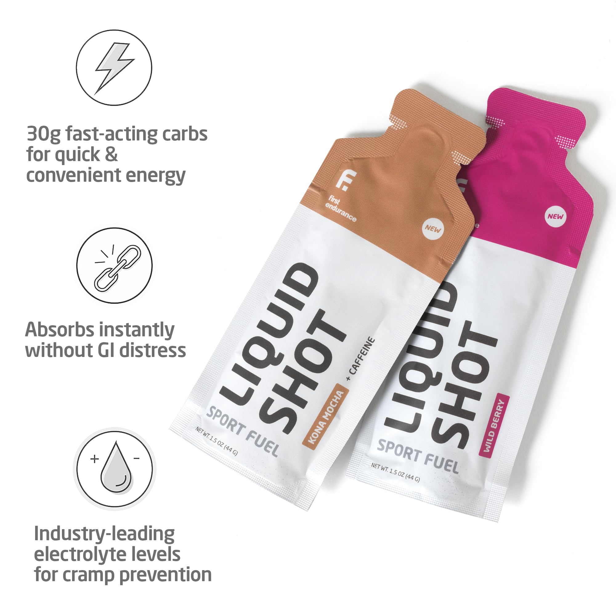 Électrolytes intégrés pour hydratation et confort musculaire.