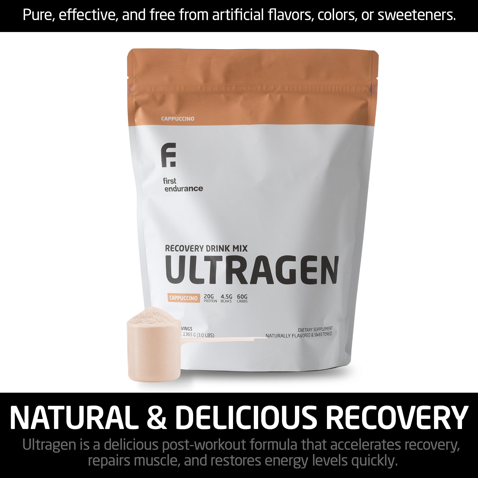 Ultragen saveurs Cappuccino ou Vanille pour un plaisir post-entraînement.