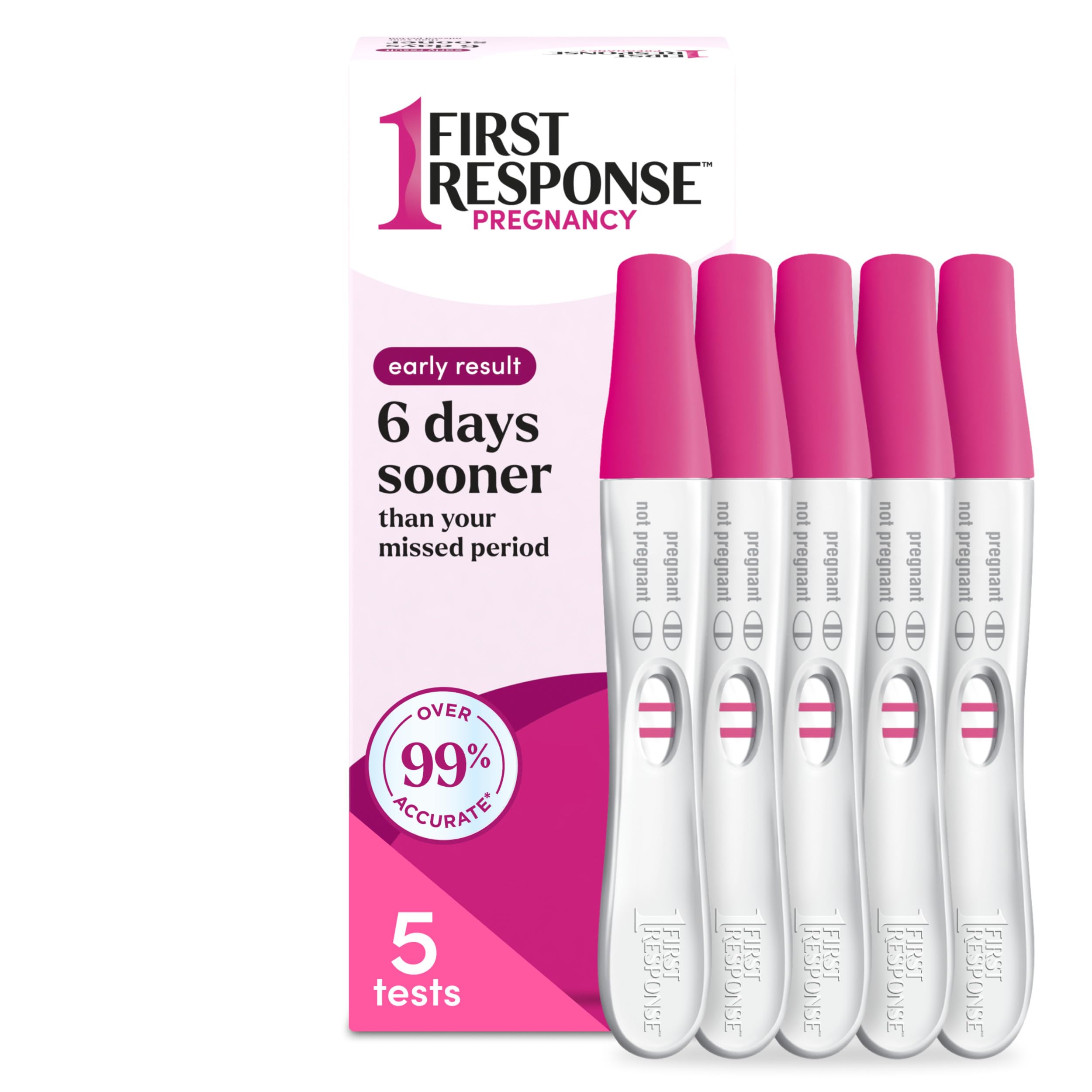 Bandelette de test First Response affichant le résultat en clair