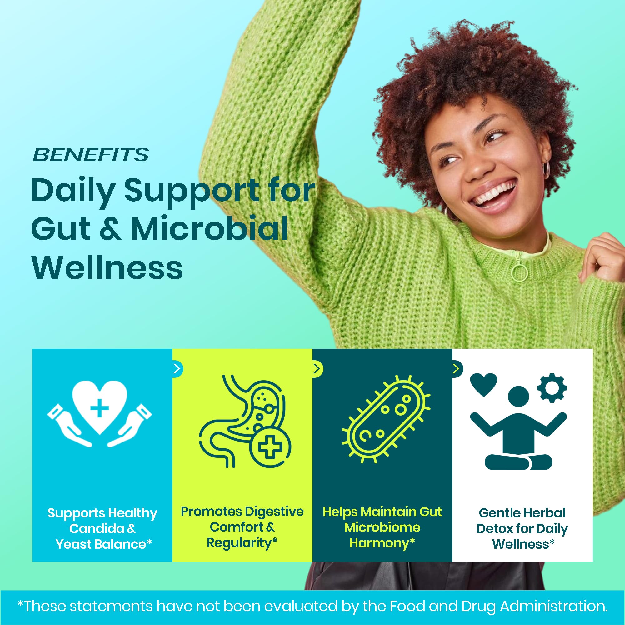 FIRSTORGANIC Candida Cleanse - capsules quotidiennes pour un éventuel confort digestif.