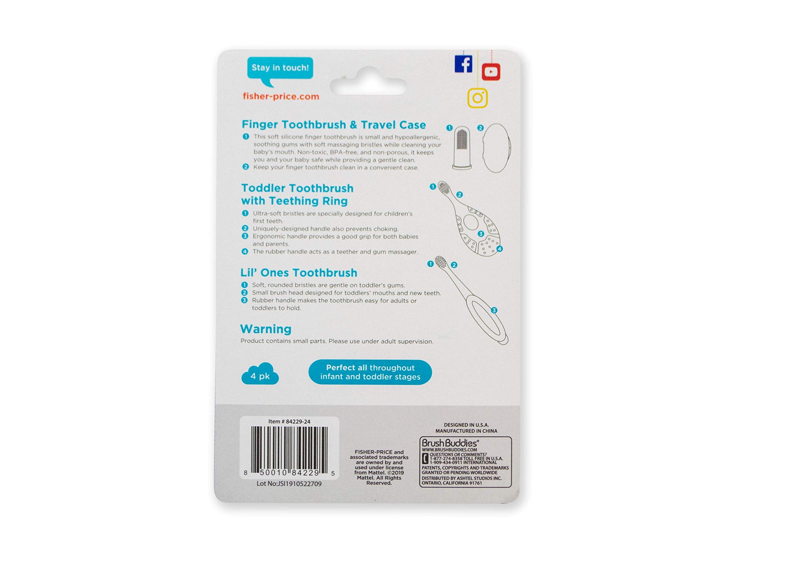 Étui de voyage Fisher-Price protège la brosse.