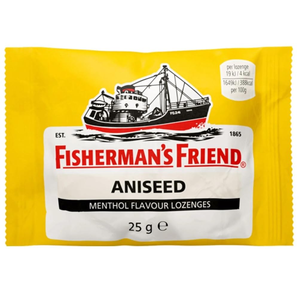 Fisherman's Friend boîtes anis menthol – rafraîchissant et parfumé pour calmer la gorge.
