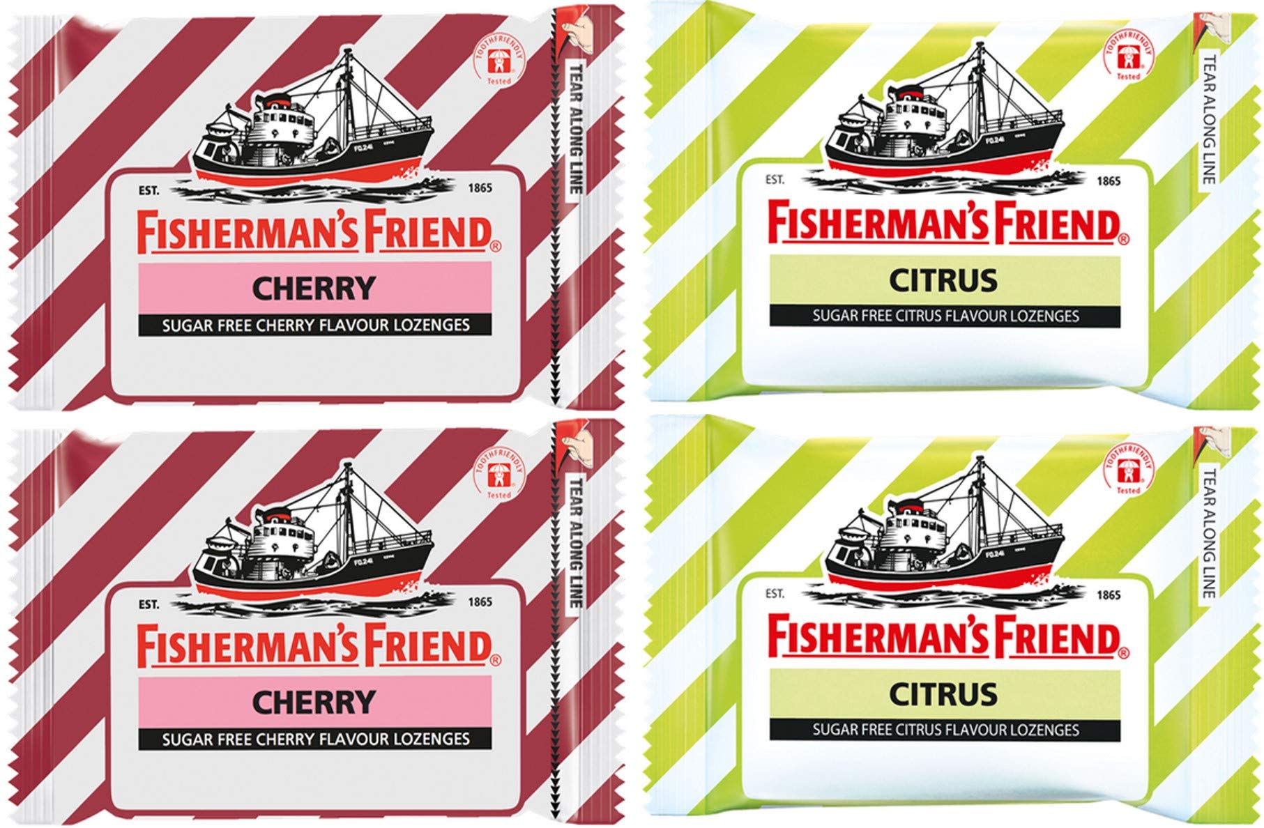Fishermans-friend duo cerise et citron – haleine fraîche et goût fruité.