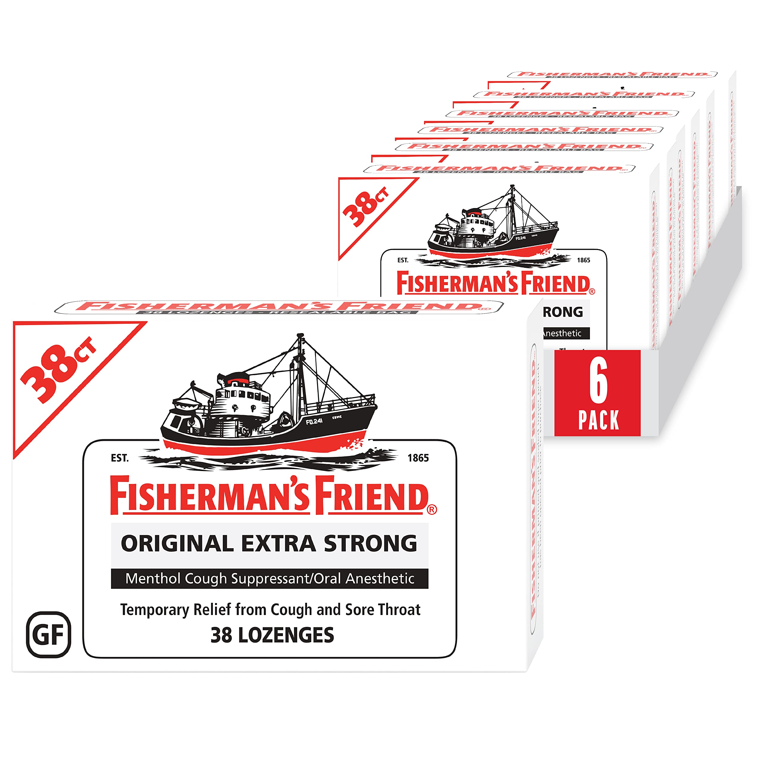 Boîte Fisherman's Friend Original Extra Strong pour un rafraîchissement rapide de la gorge.