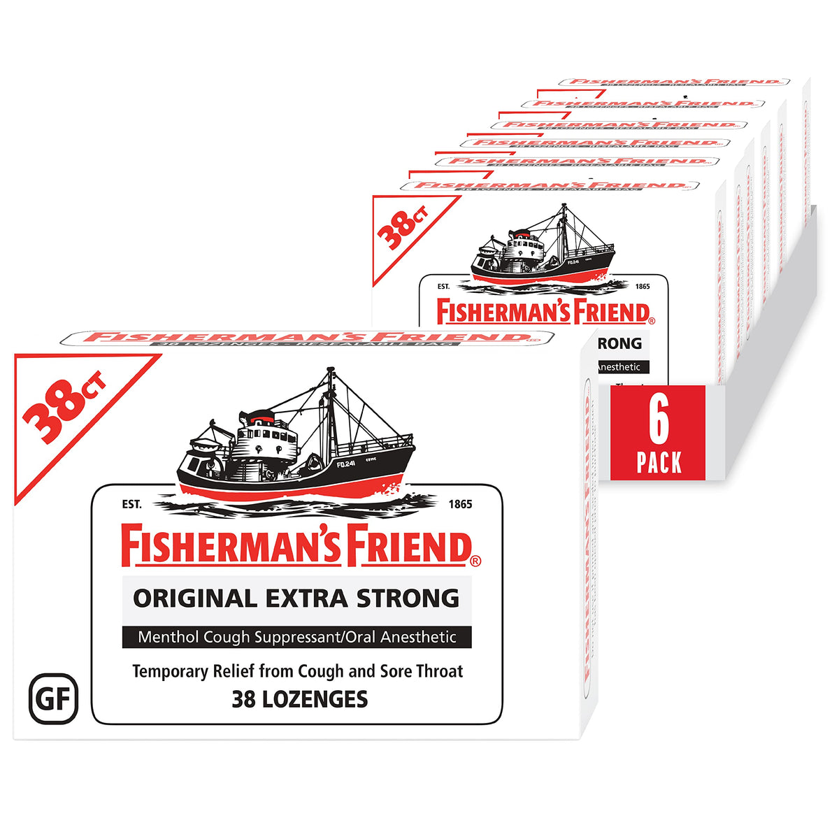 Boîte Fisherman's Friend Original Extra Strong pour un rafraîchissement rapide de la gorge.