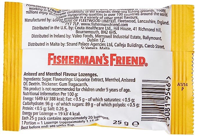 Fisherman's Friend pastilles anis menthol – lot de 5, pratique à emporter pour un souffle frais.