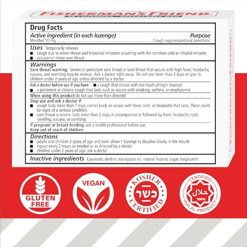 Pastilles véganes Fisherman's Friend – Formule naturelle sans gluten, adaptée à un style de vie actif.