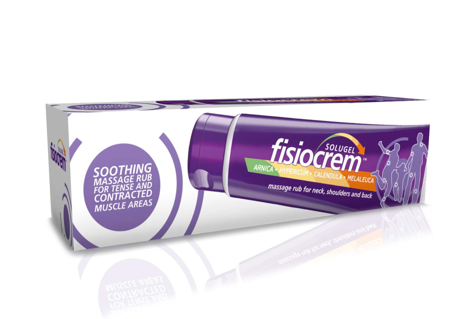 Fisiocrem Solugel Crème - application sur épaule pour soulager les tensions.