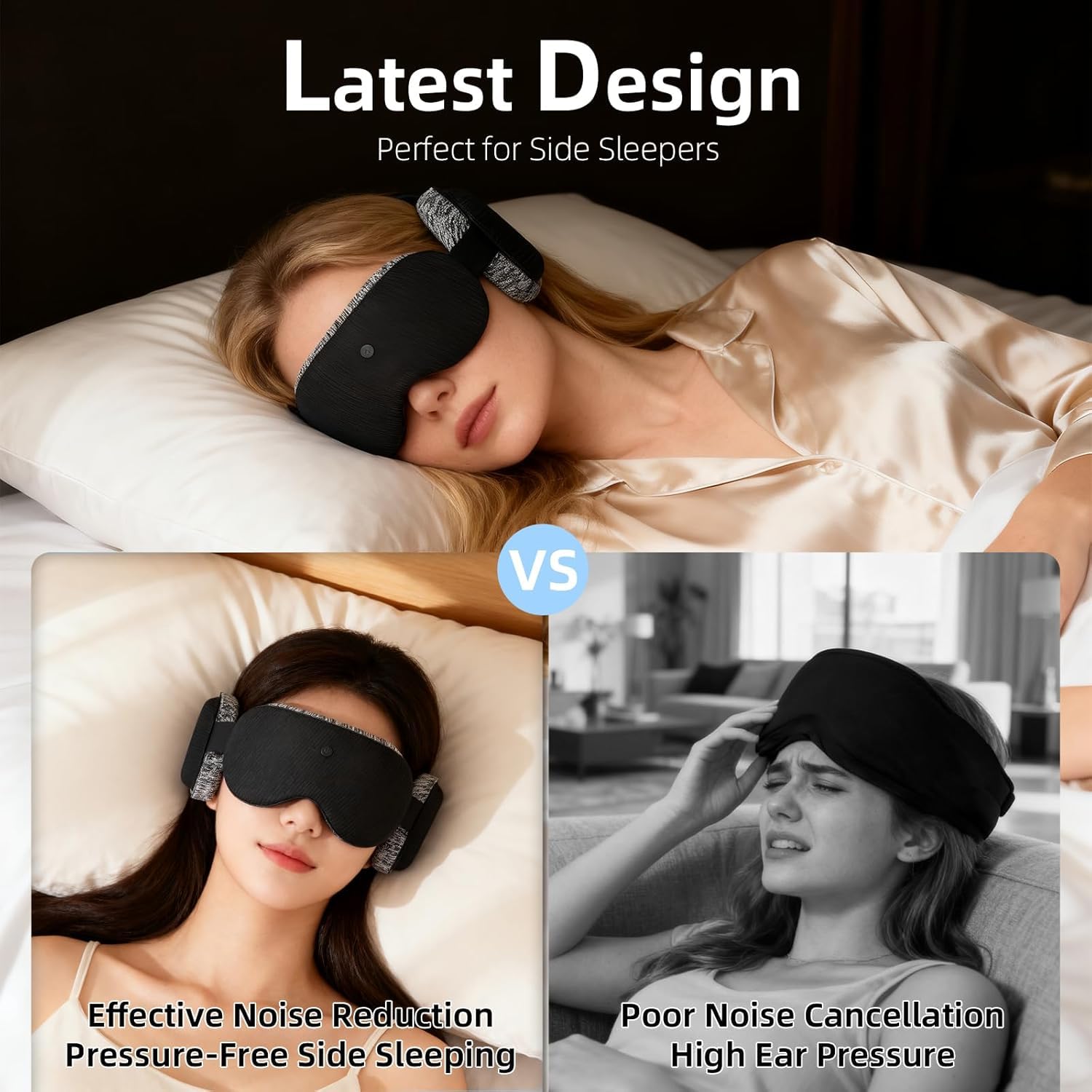 Fismool masque-sommeil 3D détachable et lavable pour l'hygiène.