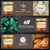 Bougie fissiworx en cire de soja Sauge Citrus, parfum vibrant et lumineux