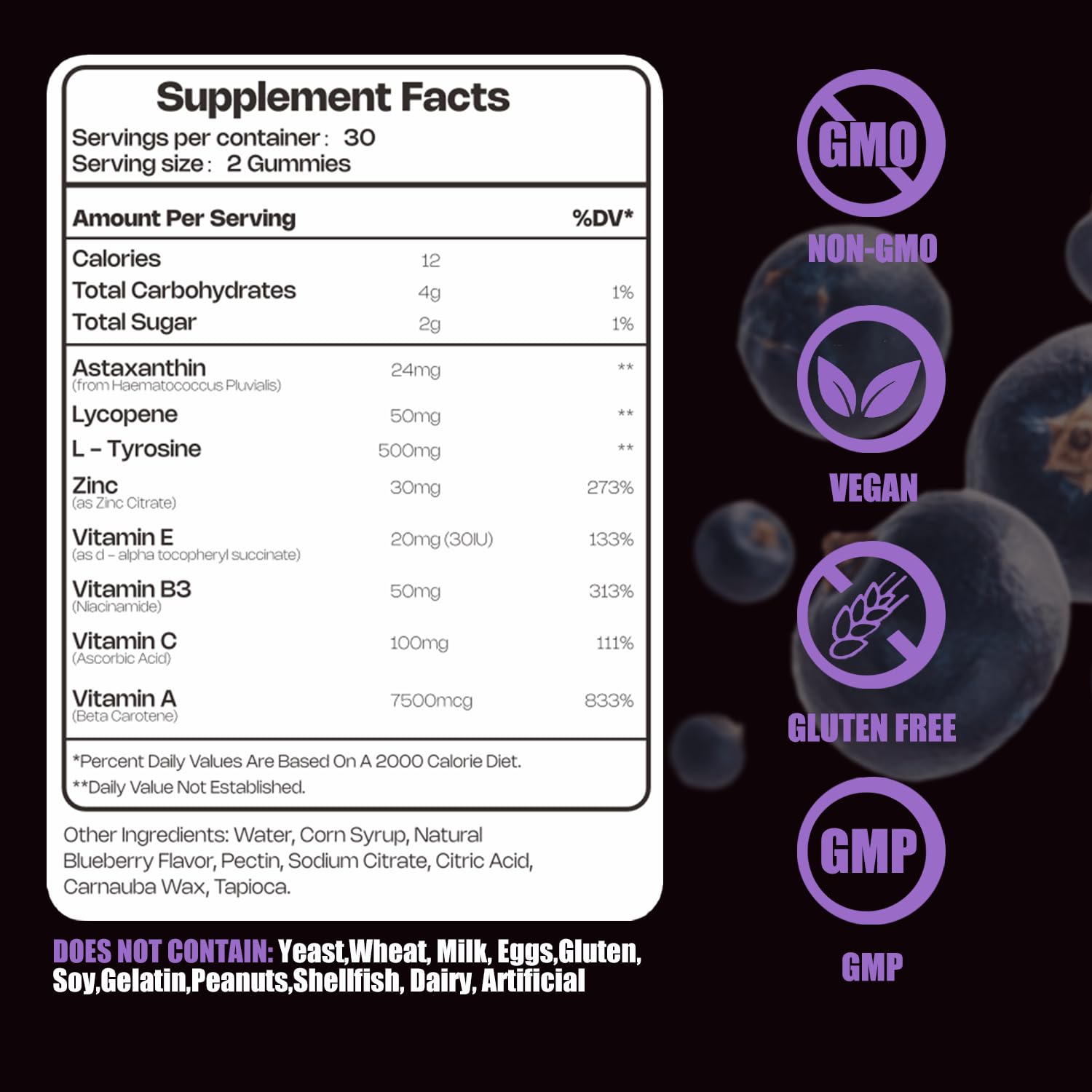 FitEval bonbons gélifiés étiquette vitamine C et zinc pour hydratation et éclat.