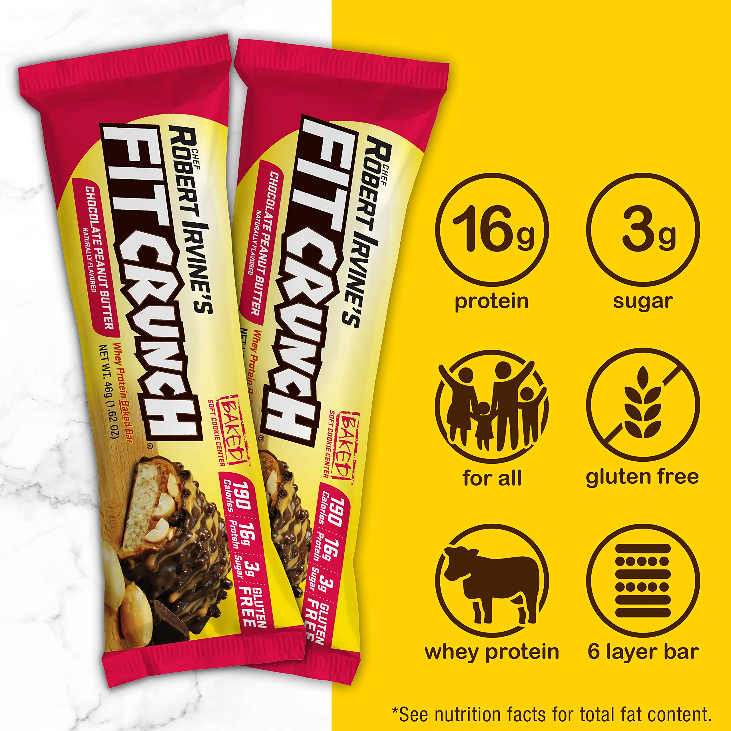 Barre FITCRUNCH Baked Bar, croquant et saveur premium.