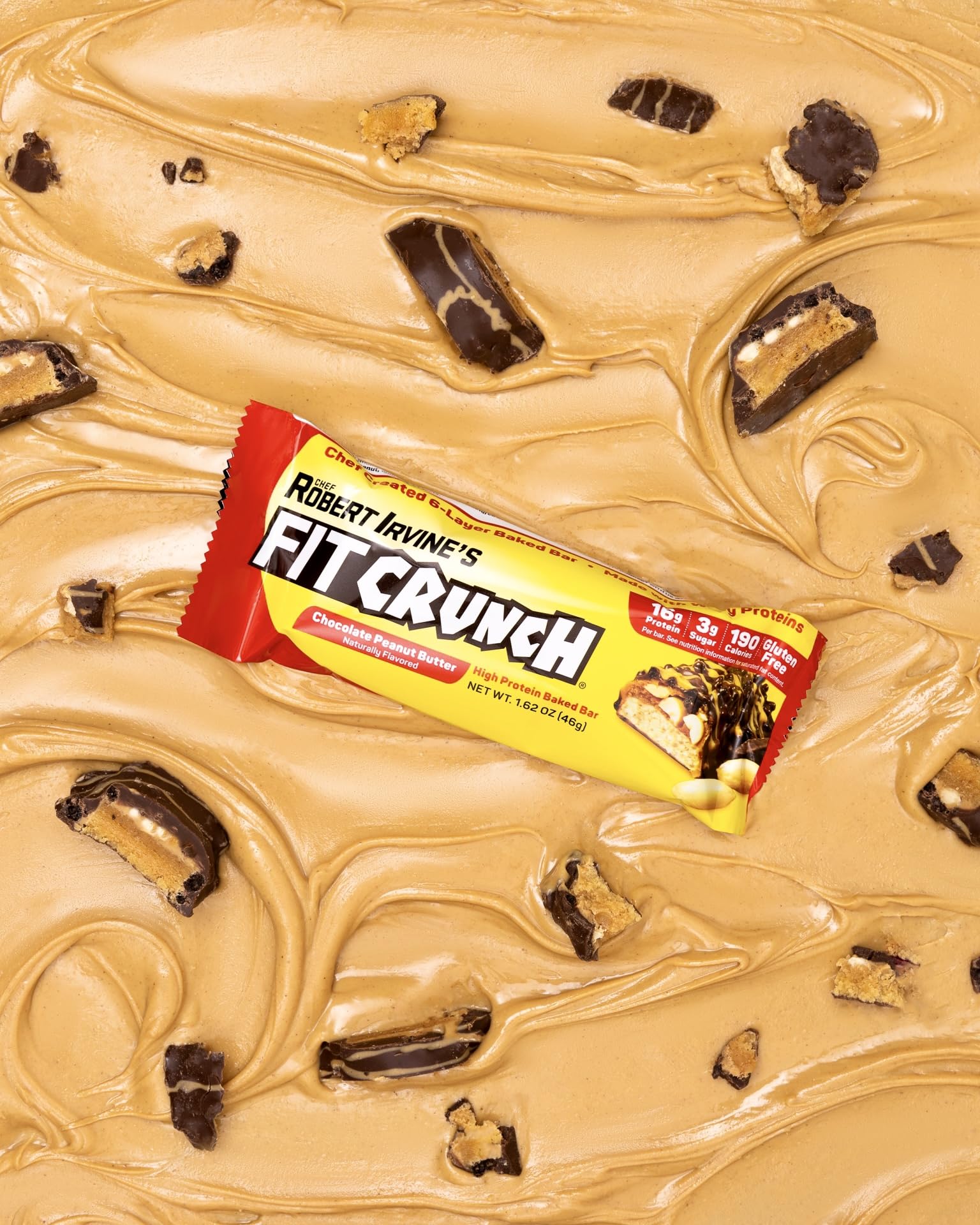FITCRUNCH Bar sans gluten – image barre sans gluten, choix pratique pour une collation adaptée.