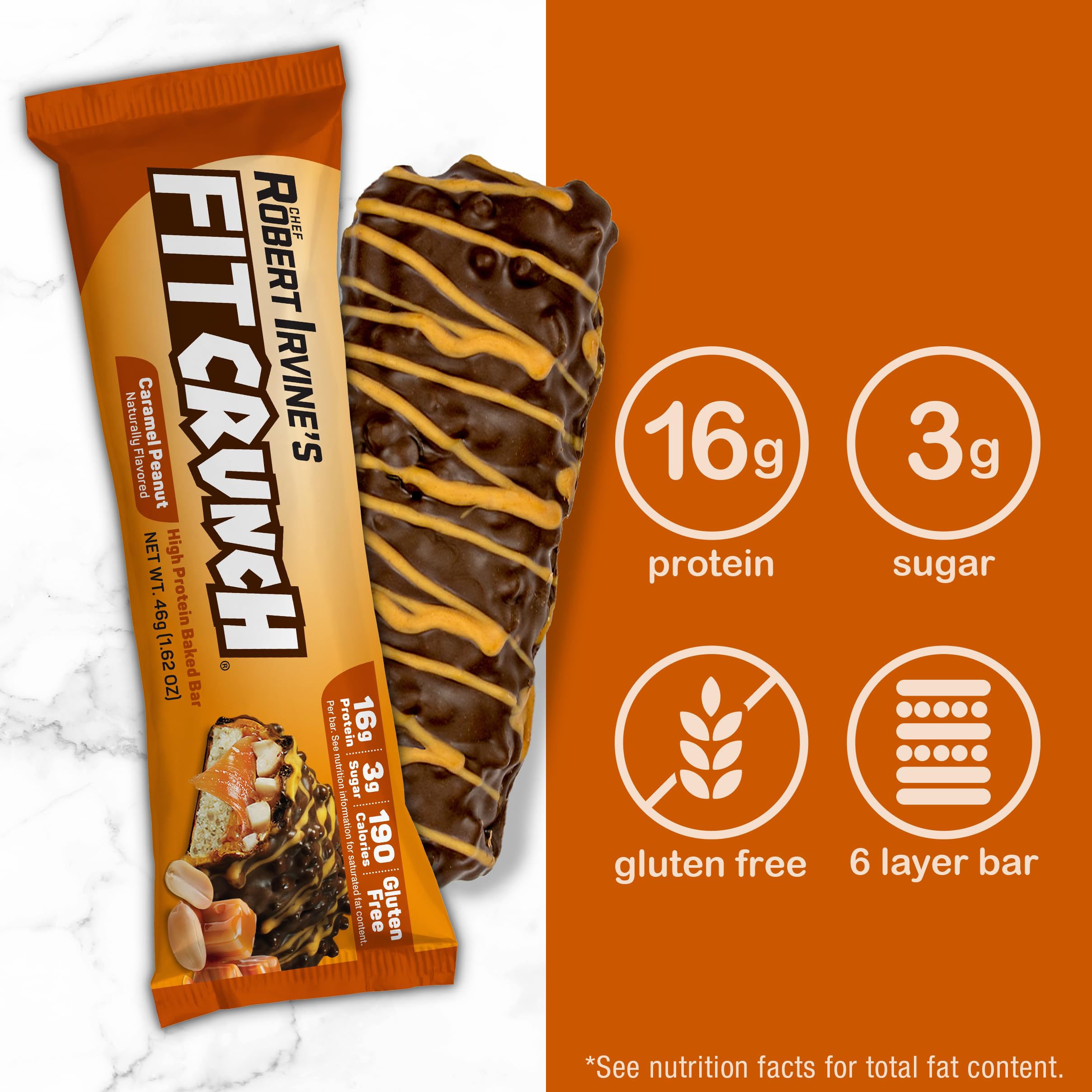 Barre caramel cacahuète sans gluten, goût riche et croquant