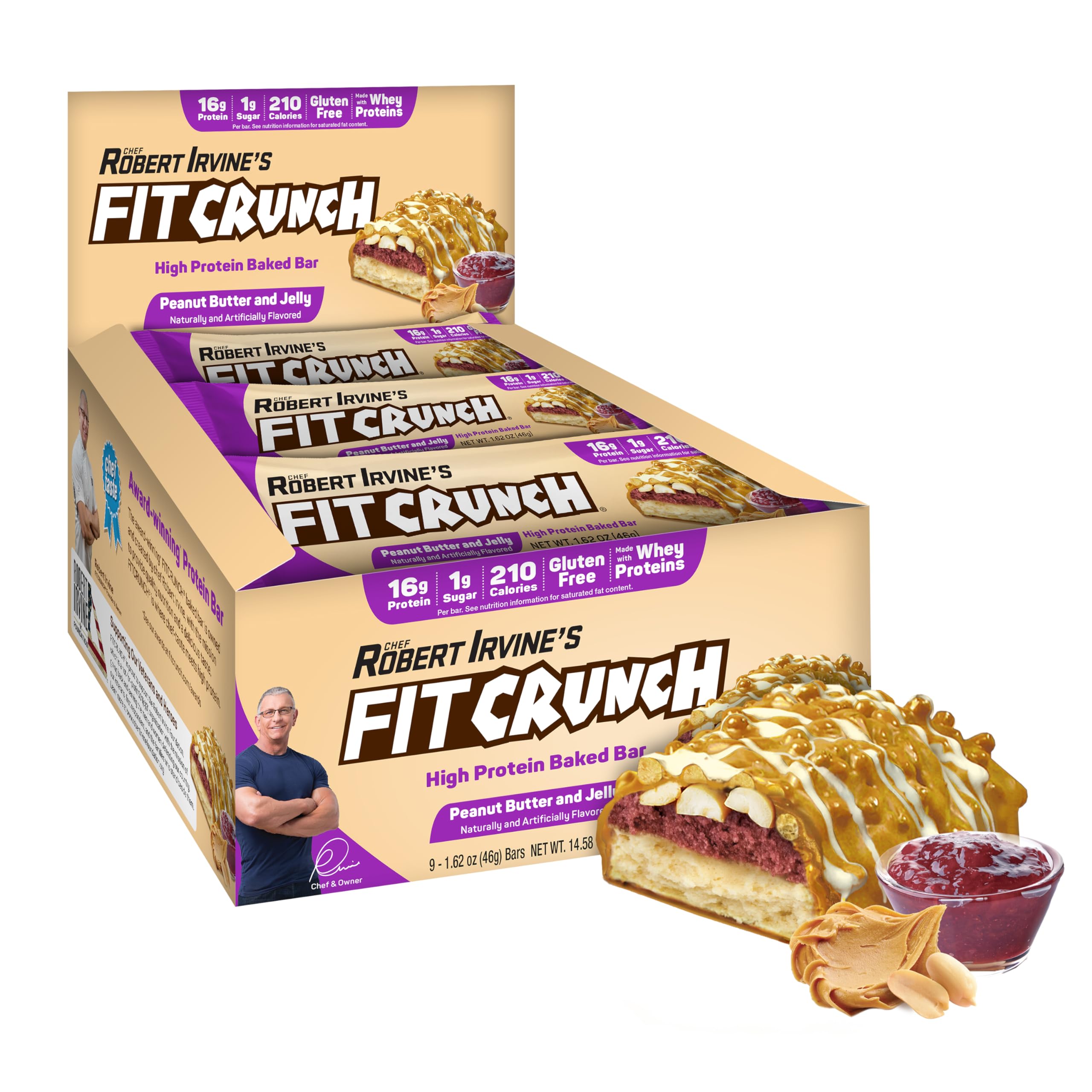 FITCRUNCH barre format en-cas; six couches visibles pour une collation gourmande